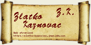 Zlatko Kaznovac vizit kartica